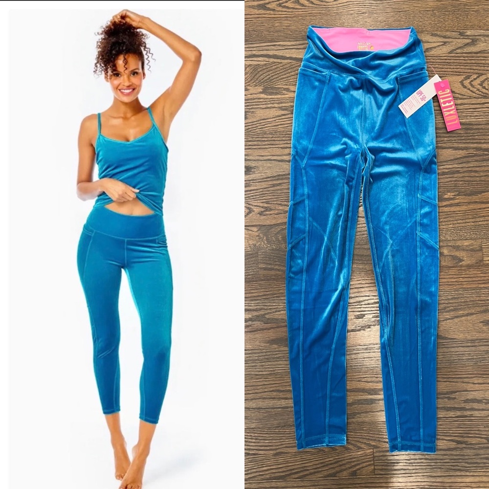 NWT XS Lilly Pulitzer Weekender Luxletic High Rise Velour Leggings